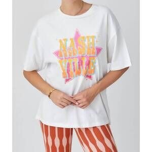 NEW BAEVELY BY WELLMADE nashville graphic short sleeve tee in white
